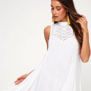 NWT - O'Neill White Crochet Lace High-Low Dress